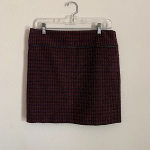 Ann Taylor Loft Red Purple Black Knit Skirt
